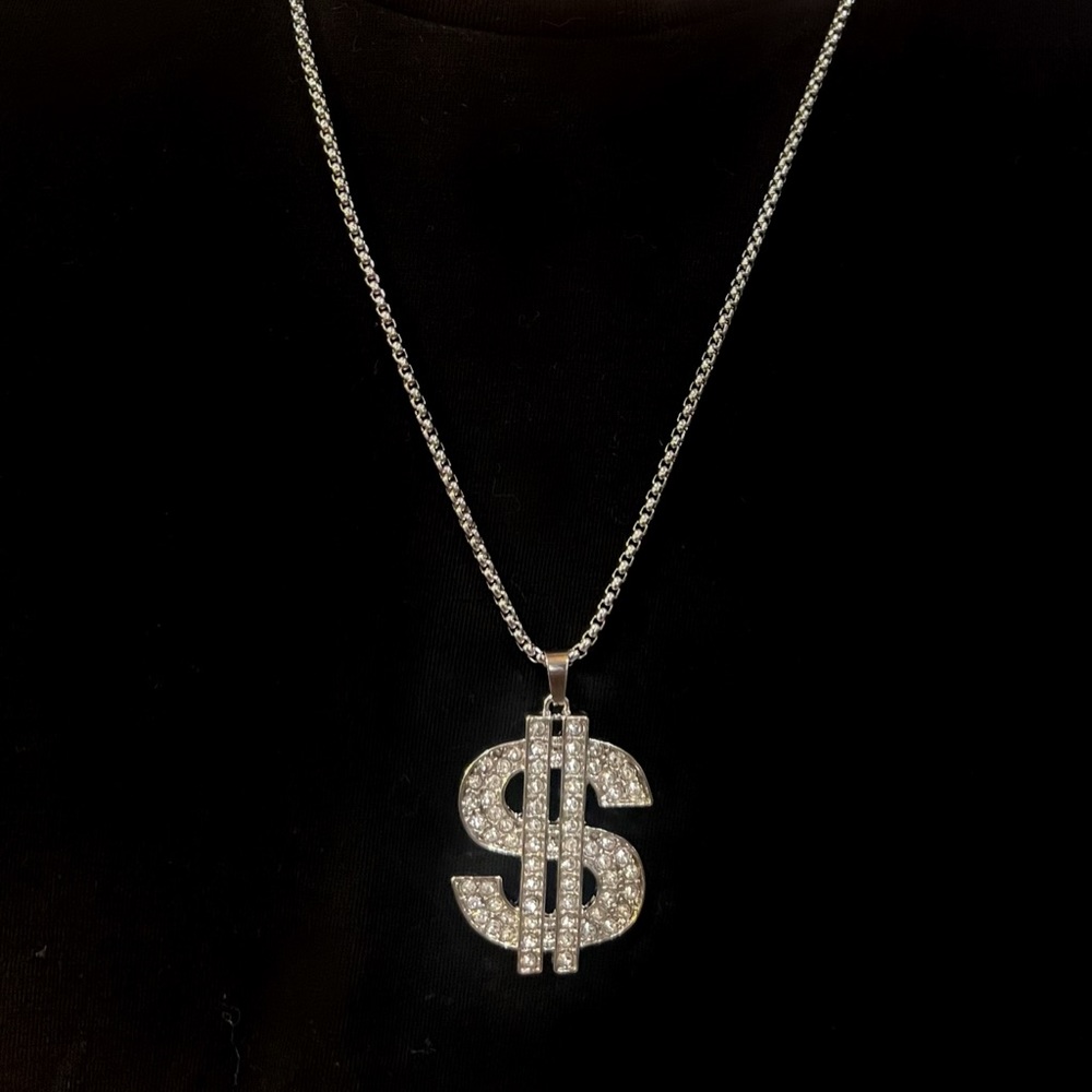 Diamond Dollar sign necklace